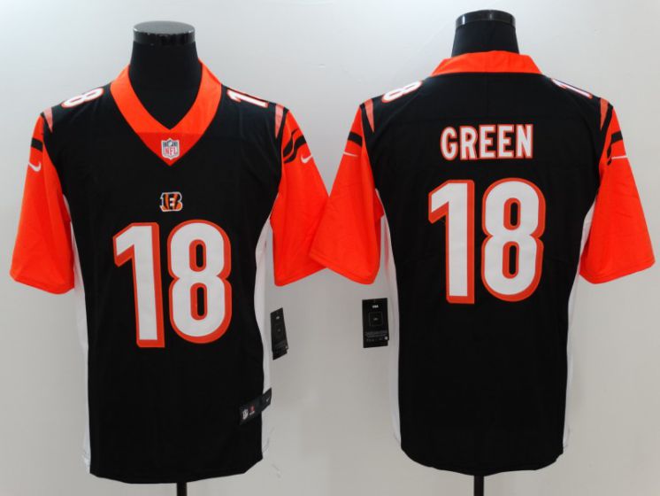 Men Cincinnati Bengals #18 Green Black Nike Vapor Untouchable Limited NFL Jerseys